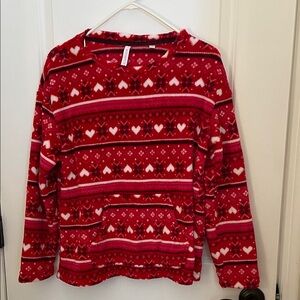 Red and White Heart Patterned Loungewear (top & pants)